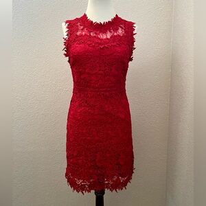 Romeo & Juliet Couture Red lace Sleeveless Formal Party Feminine Mini Dress M